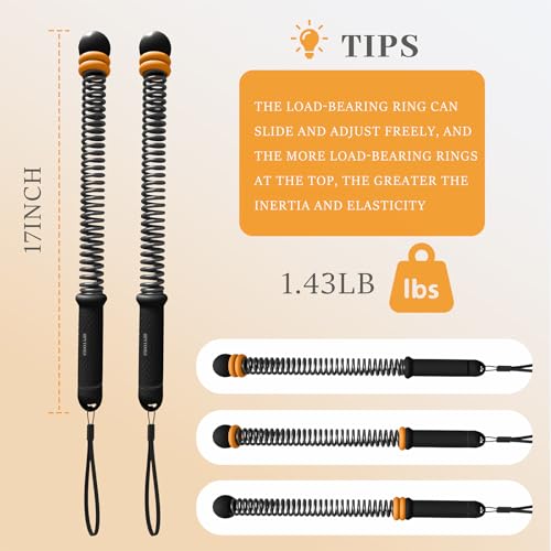 Ropeless Battle Ropes for Exercise Workout Rope, Portable Workout for Home Gym, Exercise Battle Ropes for HIIT Workouts, Low-Impact Cardio Training (Black with Ring) - Image 3