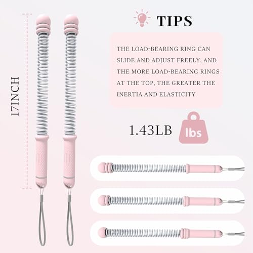 Ropeless Battle Ropes for Exercise Workout Rope, Portable Workout for Home Gym, Exercise Battle Ropes for HIIT Workouts, Low-Impact Cardio Training (Pink with Ring) - Image 3