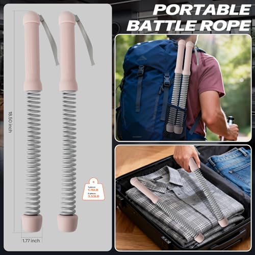 Ropeless Battle Ropes for Home Gym - Portable Cordless Training Rope Fitness Equipment for Men & Women, Weighted Workout Ropes for HIIT, Home and Travel Exercise Equipment - Image 3