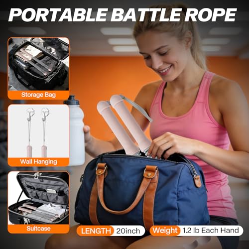 Ropeless Battle Ropes for Home Gym - Portable Cordless Training Rope Fitness Equipment for Men & Women, Weighted Workout Ropes for HIIT, Home and Travel Exercise Equipment - Image 7