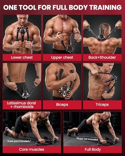 SAKER Twister Arm Trainer, Adjustable Hydraulic Home Gym Equipment for Strength Training, 22-440Lbs Chest Expander with Ab Roller Wheel, Workout Equipment for Men & Women, Arms Chest Core - Image 6