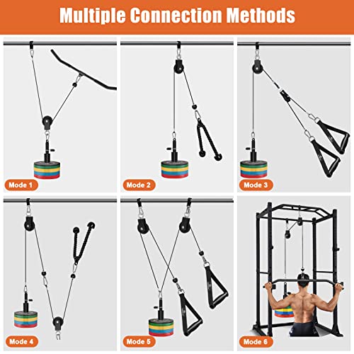 SERTT Home Gym Pulley System - Tricep Workout, Lat Pulldown, Biceps Curl, Triceps, Shoulders, Back, Forearm, Weight Cable for Squat Rack, Garage - Image 4