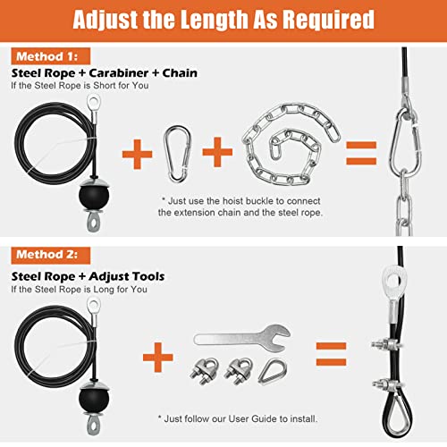 SERTT Home Gym Pulley System - Tricep Workout, Lat Pulldown, Biceps Curl, Triceps, Shoulders, Back, Forearm, Weight Cable for Squat Rack, Garage - Image 5