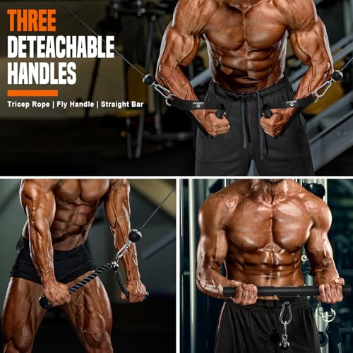 SERTT Weight Cable Pulley System Gym, Upgraded Cable Pulley Attachments for LAT Pull Down, Biceps Curl, Tricep, Arm Workouts - Home Gym Add On Equipment - Image 8