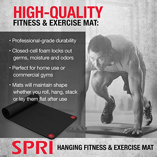 SPRI Hanging Exercise Mat, Fitness & Yoga Mat for Group Fitness Classes, Commercial Grade Quality with Reinforced Holes - Image 4