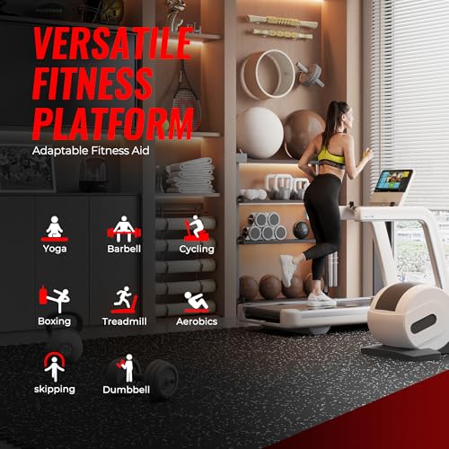 SUPERJARE 0.79'' Extra-Thick Exercise Equipment Mats, 12 Pcs 48 Sq Ft Rubber Top Floor Tiles with High Density EVA Foam, Interlocking Gym Flooring for Home Gym, Workout Mat, Black/Grey - Image 4