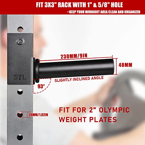 SYL Fitness Olympic Weight Plates Holder Power Rack Attachment Weights Storage Rack, Fit 2x2 & 3x3 inch Square Tube - Image 5