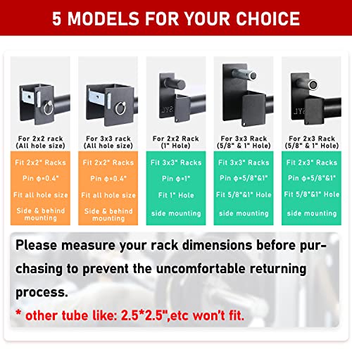 SYL Fitness Olympic Weight Plates Holder Power Rack Attachment Weights Storage Rack, Fit 2x2 & 3x3 inch Square Tube - Image 7