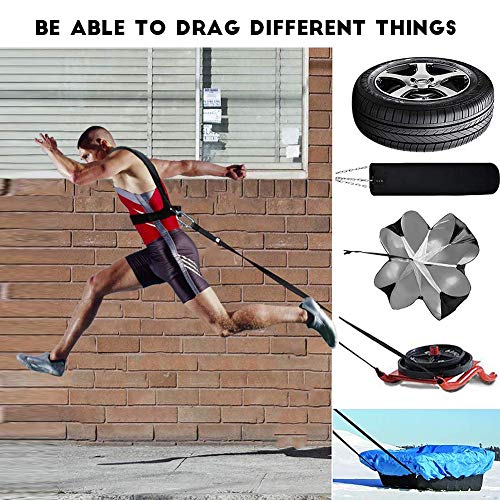 Sled Harness, Weight Speed Tire Pulling Workout Resistance and Assistance Trainer Physical Training Rope Football Exercise Equipment for Outdoor Indoor Men and Women - Image 5