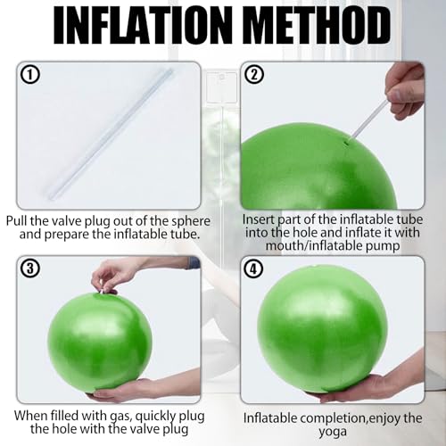 Small Exercise Ball Anti-Burst Non-Slip Stability 9 Inch with Inflatable Straw Mini Pilates Balls Ideal for Yoga Exercise Pilates Physical Therapy Stretching Core Fitness - Image 4