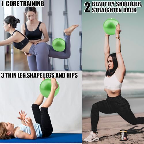 Small Exercise Ball Anti-Burst Non-Slip Stability 9 Inch with Inflatable Straw Mini Pilates Balls Ideal for Yoga Exercise Pilates Physical Therapy Stretching Core Fitness - Image 5