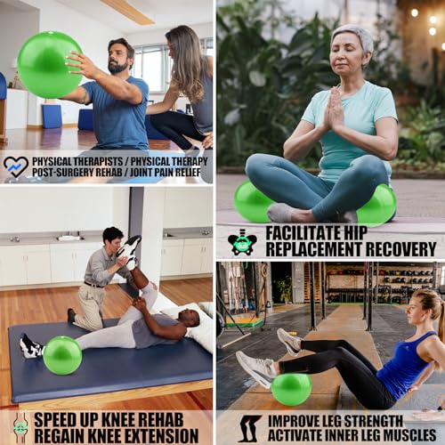 Small Exercise Ball Anti-Burst Non-Slip Stability 9 Inch with Inflatable Straw Mini Pilates Balls Ideal for Yoga Exercise Pilates Physical Therapy Stretching Core Fitness - Image 6
