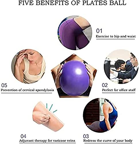 Small Exercise Yoga Ball for Pilates, Barre & Physical Therapy – Includes Air Pump, Anti-Burst, Easy to Inflate– Home & Gym Fitness Accessory - Image 5