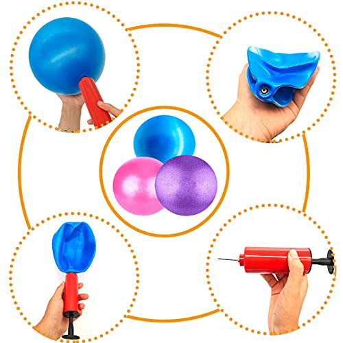 Mini Pilates Exercise Yoga Ball, 6 Inch Small Inflatable Exercise Yoga Ball,Core Training and Physical Therapy Equipment, with Pump - Image 8