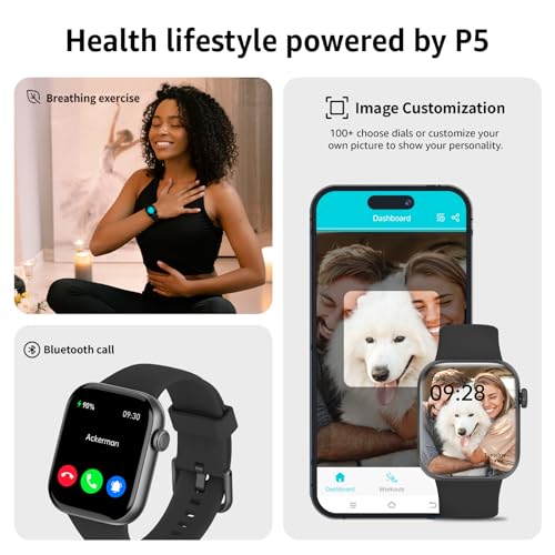 Smart Watch for Men Women Answer/Make Call, 1.85" Smartwatch, Fitness Watch with Heart Rate Blood Pressure Sleep Monitor, 140+Sports, IP68 Waterproof Step Counter Watch Compatible with Android IOS - Image 6