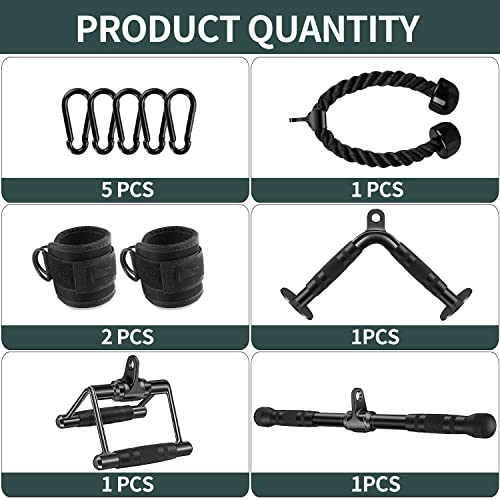 Solid Cable Machine Attachment, Cable Attachments for Gym, Gym Cable Attachments, Cable Machine Attachments Set - Image 3