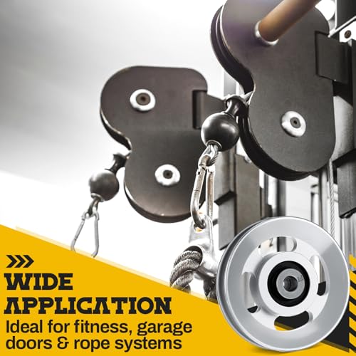 Soulchen Aluminum Pulleys for Cable Machine Set, 90mm Aluminum Alloy Bearing Gym Pulley Wheel for Home Gym Equipment Exercise Machine Pulldown Attachments - Image 6