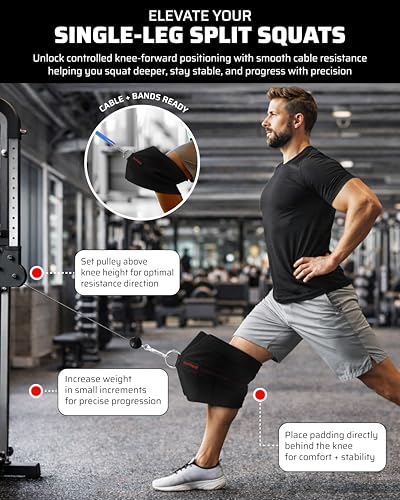 Squat Knee Attachment for Cable Machine, Resistance Band & Smart Gym | Supports Deep Split Squats | Promotes Knee Strength, Ankle Mobility & Joint Stability | Home & Commercial Gym Accessory - Image 3
