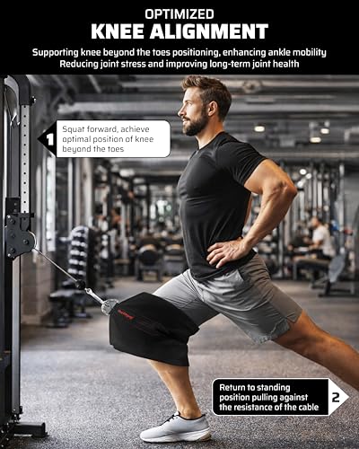 Squat Knee Attachment for Cable Machine, Resistance Band & Smart Gym | Supports Deep Split Squats | Promotes Knee Strength, Ankle Mobility & Joint Stability | Home & Commercial Gym Accessory - Image 4
