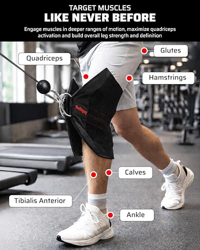 Squat Knee Attachment for Cable Machine, Resistance Band & Smart Gym | Supports Deep Split Squats | Promotes Knee Strength, Ankle Mobility & Joint Stability | Home & Commercial Gym Accessory - Image 5