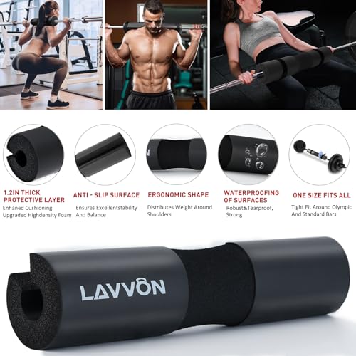 Squat Pad Set - Foam Barbell Pad for Squats Cushion, Lunges & Bar Padding for Hip Thrusts - Standard Olympic Weight Bar Pad - With Ankle Straps, Wrist Straps for Weightlifting - Image 4