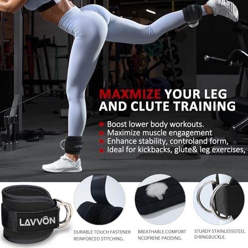 Squat Pad Set - Foam Barbell Pad for Squats Cushion, Lunges & Bar Padding for Hip Thrusts - Standard Olympic Weight Bar Pad - With Ankle Straps, Wrist Straps for Weightlifting - Image 5