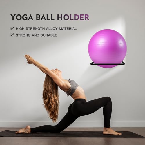 Stability Ball Storage Rack,Holder Wall Mount, Exercise Racks for Home and Yoga Studios or Commercial Gyms,Acts as a Storage (1 Black) - Image 7