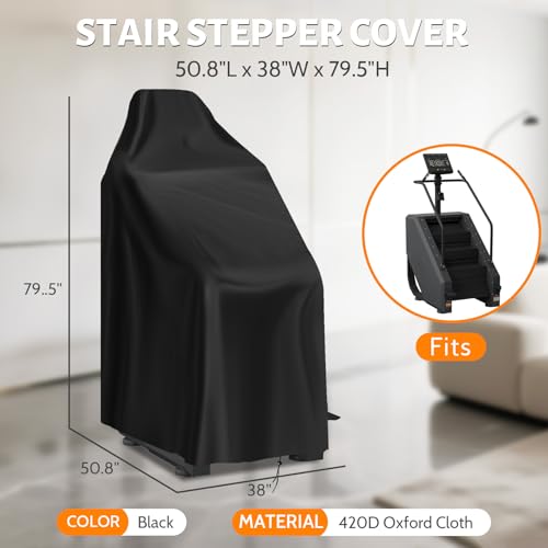 Stair Stepper Cover, Waterproof 420D Stair Climber Covers for Stair Master Home Gym Exercise Indoor & Outdoor, Suitable for Most Stair Stepper Machine (Cover Only) - Image 4