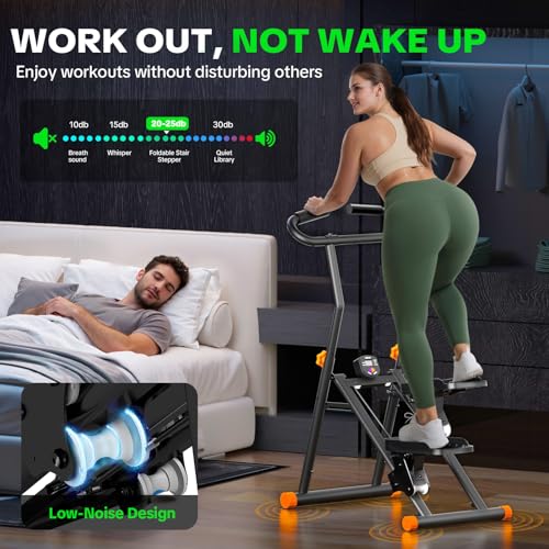 Stair Stepper for Home Gym, 350 lbs Capacity Cardio Machine with Adjustable Height, Non-Slip Pedals, LCD Display, Foldable Design for Full Body Workout for Women Men - Image 4