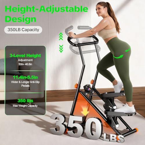 Stair Stepper for Home Gym, 350 lbs Capacity Cardio Machine with Adjustable Height, Non-Slip Pedals, LCD Display, Foldable Design for Full Body Workout for Women Men - Image 6