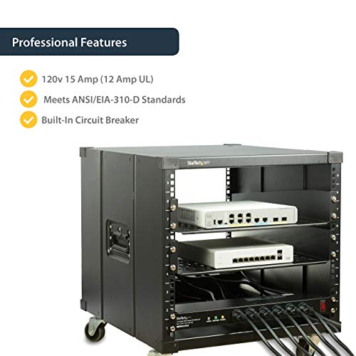 StarTech.com 16 Outlet Horizontal 1U Rack Mount PDU Power Strip for Network Server Racks - Surge Protection - 120V/15A - 6ft Power Cord (RKPW161915) - Image 6