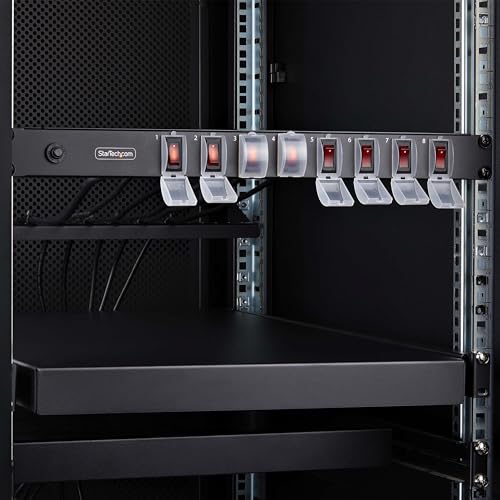 StarTech.com 8-Outlet Horizontal Rack Mount PDU, 1U Power Strip, Outlet On/Off Switches, 15A Breaker, 8ft/2.4m Cord NEMA 5-15, TAA - Image 6