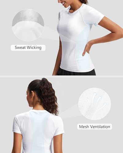 Stelle Women Seamless Workout Shirts Short Sleeve Athletic Top Yoga Gym Running T-Shirts - Image 6