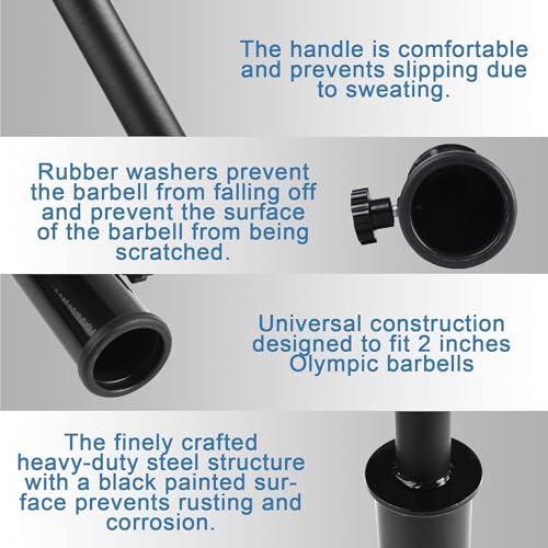 Straight Bar Landmine Handle Attachment for 2-Inch Olympic Barbell, Home Gym Strength Training Equipment, Viking Press Landmine Handle Attachment for Deadlift Squat, Single Arm Row, Press Workout - Image 7