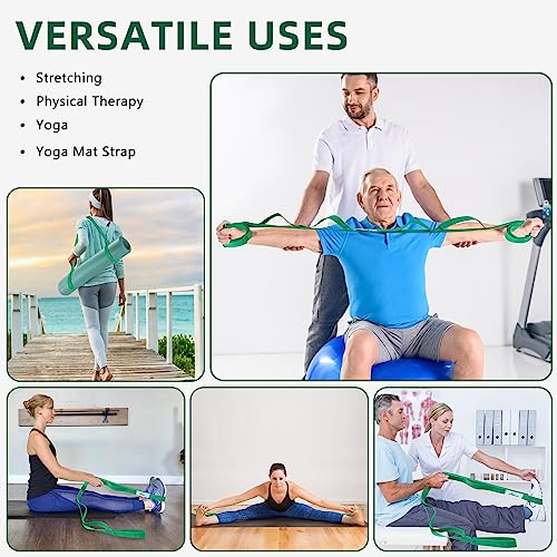 Stretching Strap Yoga Straps for Physical Therapy, 10 Loops Non-Elastic Stretch Band for Pilates, Flexibility, Exercise and Gymnastics - Image 7