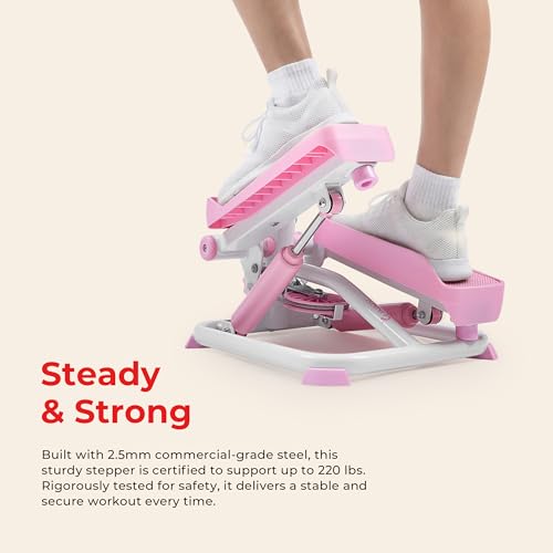 Sunny Health & Fitness Mini Steppers for Exercise at Home, Stair Step Workout Machine, Full Body Cardio Equipment, with Optional Free SunnyFit App Connection and Resistance Band - Image 5