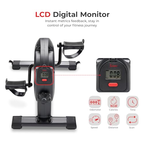 Sunny Health & Fitness Smart Under-Desk Bike Exerciser, Low-Impact Cardio Cycling Equipment for Home/Office, Mini Paddler for Arm/Leg Mobility Training, Free SunnyFit App Connect, Optional Motorized - Image 6
