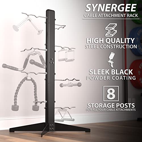 Synergee Cable Attachment Rack. Free-Standing Storage Rack. Multi-Use Storage Posts for Exercise Attachments. - Image 3