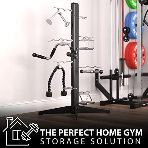 Synergee Cable Attachment Rack. Free-Standing Storage Rack. Multi-Use Storage Posts for Exercise Attachments. - Image 6