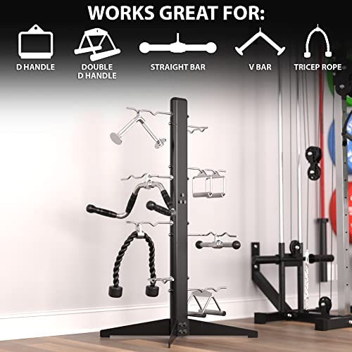 Synergee Cable Attachment Rack. Free-Standing Storage Rack. Multi-Use Storage Posts for Exercise Attachments. - Image 7