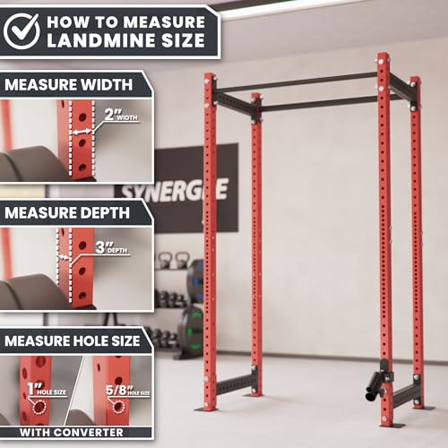 Synergee Landmine Attachment for Power and Squat Racks. Fits 2x2, 2x3, and 3x3 Racks. Rotational Trainer for Presses, Rows, Core & Full-Body Workouts. Works with 1" & 2" Barbells. - Image 7