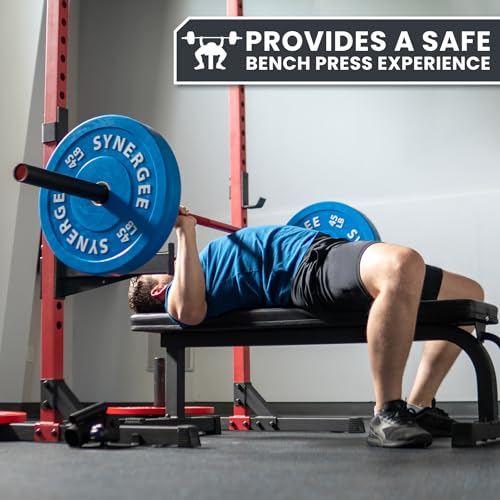 Synergee Safety Arms for Power and Squat Racks. Barbell Spotter Arms Compatible with 2x2, 2x3, and 3x3 Racks. Heavy-Duty Lifting Support for Squats, Bench Press, and Strength Training - Image 8