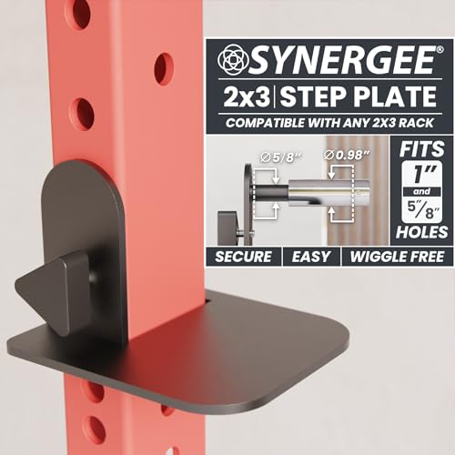 Synergee Step Plates for Power and Squat Racks. Compatible with 2x2, 2x3, and 3x3 Racks. Step-Up Plates for Reaching Pull-Up Bars, Chin-Ups, and Muscle-Ups - Image 3