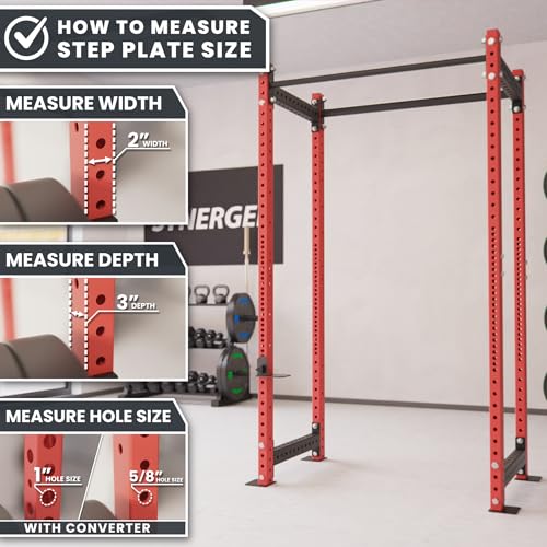 Synergee Step Plates for Power and Squat Racks. Compatible with 2x2, 2x3, and 3x3 Racks. Step-Up Plates for Reaching Pull-Up Bars, Chin-Ups, and Muscle-Ups - Image 7