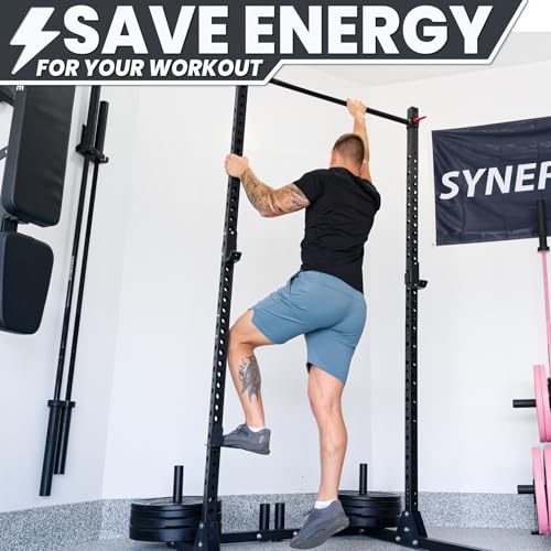 Synergee Step Plates for Power and Squat Racks. Compatible with 2x2, 2x3, and 3x3 Racks. Step-Up Plates for Reaching Pull-Up Bars, Chin-Ups, and Muscle-Ups - Image 8