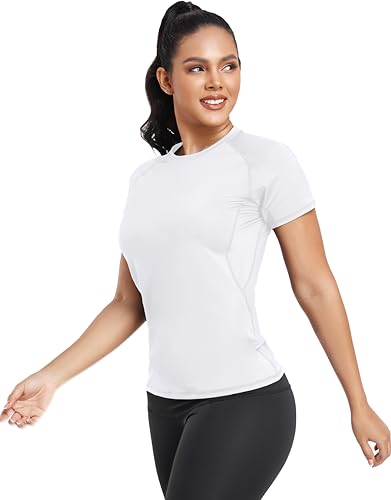 TELALEO 4 Pack Women's Compression Shirt Running Athletic T-Shirts Workout Tops Baselayer Short Sleeve Yoga Gym Sports Gear - Image 4