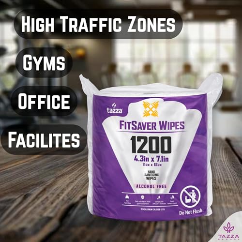 Tazza TAZZAWP1200 Wet Wipes - Bulk 4 x 1200 Ct, Durable Pre-Saturated Cleaning Gym Equip Wipes. 1 penny a wipe! - Image 4