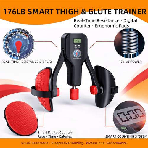 Thigh Exerciser & KEGEL Trainer,176LB Adjustable Pelvic Floor Workout Equipment,Inner Thigh Toner for Women & Men,Home Fitness for Living Room,Bedroom OR Office - Image 3