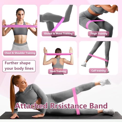 Thigh Trainer, 360°Adjustable Pelvic Floor Muscle Trainer with LED Display, Inner Thigh Exerciser with 20LB Resistance Band for Women, Home Fitness Equipment for Hip, Leg, Arm - Image 6