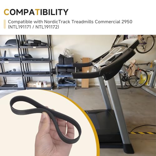 Treadmill Drive Belt 306894 Replacement Compatible with NordicTrack Commercial 2950, Motor Drive Belt, Treadmill Motor Transmission Belt - Image 3